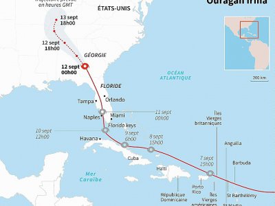 Trajectoire de l'ouragan Irma à travers la Floride et la Géorgie - AFP [AFP]
