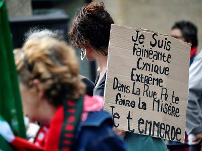 Des manifestants contre la réforme du droit du travail, à Bordeaux le 12 septembre 2017. - GEORGES GOBET [AFP]