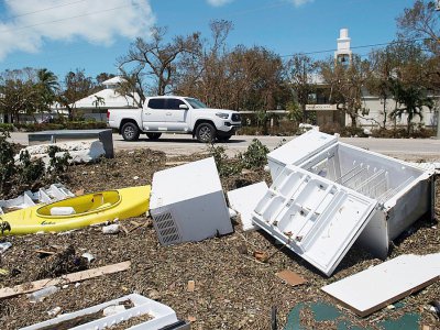 Dégâts à Islamorada, en Floride, après le passage de l'ouragan Irma, le 12 septembre 2017 - SAUL LOEB [AFP]