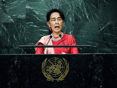Aung San Suu Kyi, le 21 septembre 2016 à l'Assemblée générale des Nations unies à New York. - Jewel SAMAD [AFP/Archives]