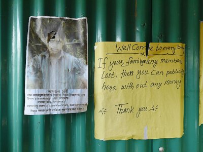 Un message à propos des enfants perdus, au camp de Kutupalong, le 23 septembre 2017 au Bangladesh - DOMINIQUE FAGET [AFP]