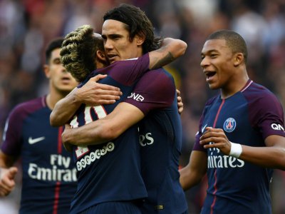 Edinson Cavani, Neymar et Kylian Mbappé ont tous marqué pour Paris contre Bordeaux, le 30 septembre 2017 au Parc des Princes - FRANCK FIFE [AFP]