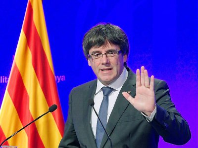 Le président catalan Carles Puigdemont à Barcelone, le 2 octobre 2017 - LLUIS GENE [AFP]