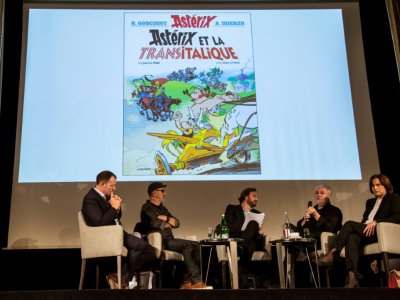 Présentation du nouvel album des aventures d'Astérix, le 9 octobre 2017 à Paris - Bertrand GUAY [AFP]