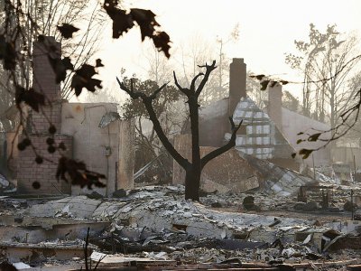 Des maisons détruites par des incendies à Santa Rosa, le 11 octobre 2017 en Californie - Robyn Beck [AFP]