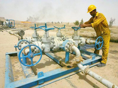 Le champ pétrolier de Bay Hassan, le 29 juin 2009 près de Kirkouk, en Irak - MARWAN IBRAHIM [AFP/Archives]
