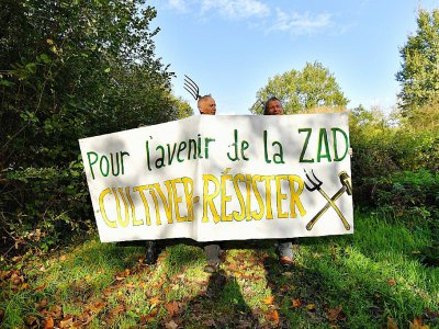 Rassemblement d'opposants au projet d'aéroport de Notre-Dame-des-Landes (Loire-Atlantique), le 21 octobre 2017 sur le site - LOIC VENANCE [AFP]
