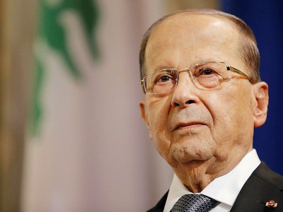 Photo du président libanais Michel Aoun prise le 26 septembre 2017 lors d'une visite officielle à Paris - STEPHANE MAHE [POOL/AFP/Archives]