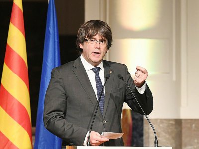 Le président catalan destitué Carles Puigdemont à Bruxelles, le 7 novembre 2017 - Emmanuel DUNAND [AFP]