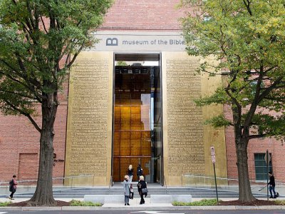 Le nouveau Musée de la Bible à Washington, 39.948 m2 dédiés à explorer l'histoire de la Bible et son impact, le 14 novembre 2017 - SAUL LOEB [AFP]