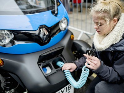 Une Renault électrique présentée au Regent Street Motor Show à Londres, le 4 novembre 2017 - TOLGA AKMEN [AFP]