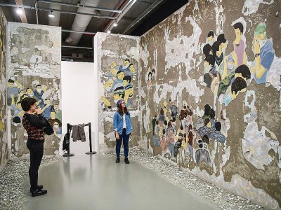 Des oeuvres exposées à la 15e Biennale d'Istanbul, le 3 novembre 2017 - OZAN KOSE [AFP]