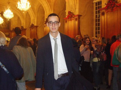 Luis Perez, étudiant espagnol, discourait sur son intégration à Caen, dans sa famille d'accueil et l'action de l'association Bienvenue - Laëtitia Amichi