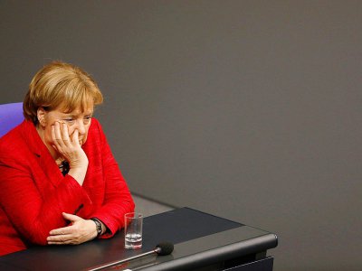 Angela Merkel au Bundestag, la chambre basse du Parlement allemand, le 21 novembre 2017 à Berlin. - Odd ANDERSEN [AFP/Archives]
