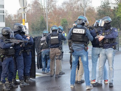 Les équipes de la Brigade anti-criminalité de Rouen ont été mobilisées pour cet exercice. - Amaury Tremblay
