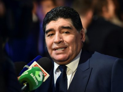 L'ancienne gloire du football Diego Maradona, le 23 octobre 2017 à Londres - Glyn KIRK [AFP/Archives]