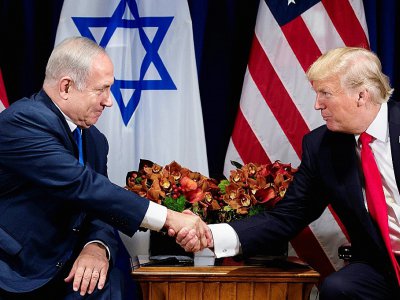 Donald Trump et le Premier ministre israélien Benjamin Netanyahu en septembre à New York - Brendan Smialowski [AFP/Archives]