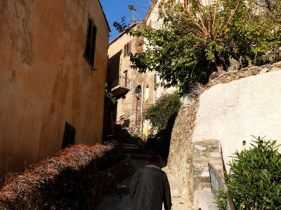 Une rue du village de Belgodère, en Haute-Corse, le 4 décembre 2017 - Pascal POCHARD-CASABIANCA [AFP]