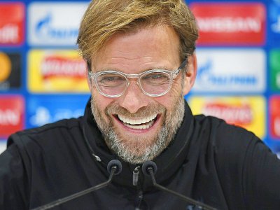 L'entraîneur de Liverpool Jürgen Klopp en conférence de presse, le 5 décembre 2017 à Anfield - Paul ELLIS [AFP]