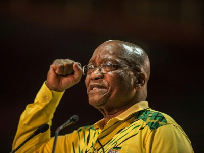 Le président sud-africain Jacob Zuma au congrès de l'ANC le 16 décembre 2017 à Johannesburg - MUJAHID SAFODIEN [AFP]