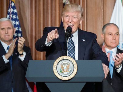 Donald Trump prononce un discours à Washington, le 28 mars 2017 - JIM WATSON [AFP/Archives]
