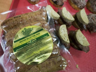 Des produits Hudson Valley, dont du foie gras, à Ferndale, New York, le 15 décembre 2017 - DON EMMERT [AFP]