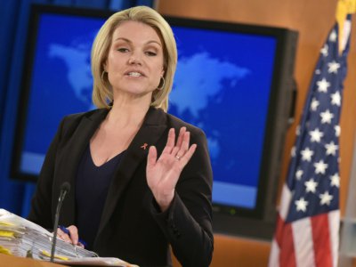 La porte-parole de la diplomatie américaine, Heather Nauert, lors d'un point presse à  Washington le 30 novembre 2017 - Mandel Ngan [AFP/Archives]