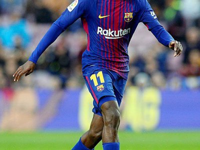 Dembélé ballon au pied pour le FC Barcelone lors du match contre Levante en 18e journée du championnat d'Espagne le 7 janvier 2018 - Josep LAGO [AFP]