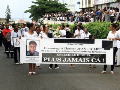 Obsèques de Clarissa Jean-Philippe à Sainte-Marie, en Martinique, le 19 janvier 2015 - JEAN-RICHARD ALAIN [AFP/Archives]