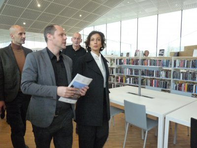 La ministre de la culture, Audrey Azoulay, lors de sa visite de la bibliothèque Alexis de Tocqueville vendredi 13 janvier 2017. - Margaux Rousset