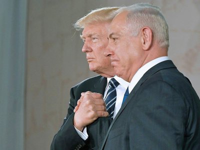 Donald Trump au côté du Premier ministre israélien Benjamin Netanyahu, à Jérusalem, le 23 mai 2017 - MANDEL NGAN [AFP/Archives]