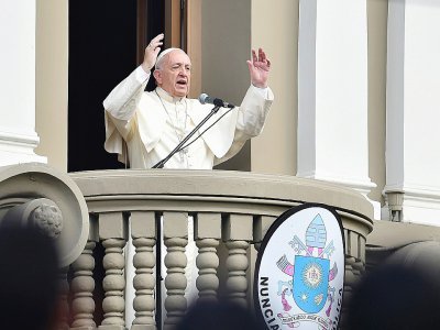 Le pape François s'adresse à la foule à Lima, au Pérou, le 19 janvier 2018 - LUKA GONZALES [AFP]
