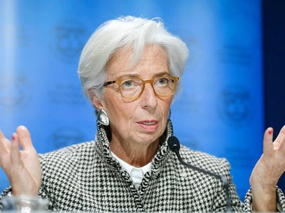 La directrice générale du FMI Christine Lagarde, le 22 janvier 2018 à Davos en Suisse - Fabrice COFFRINI [AFP]