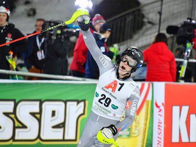 Le Français Clément Noël 6e du slalom de Schladming en Coupe du monde le 23 janvier 2018 - JOE KLAMAR [AFP]