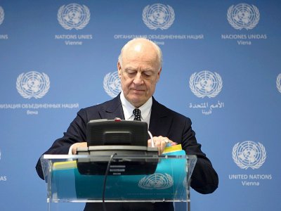 Staffan de Mistura, l'émissaire de l'ONU pour la Syrie, à Vienne, le 27 janvier 2018 - ALEX HALADA [AFP]