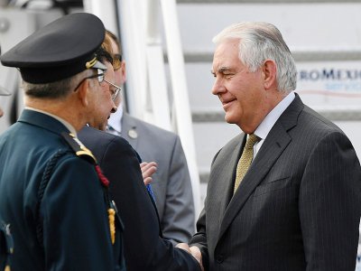 Le secrétaire d'Etat américain Rex Tillerson à son arrivée à Mexico, le 1er février 2018 - PEDRO PARDO [AFP]