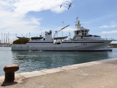 Un senneur dans le port de Sète, dans le sud-est de la France, le 22 mai 2017 - SYLVAIN THOMAS [AFP/Archives]