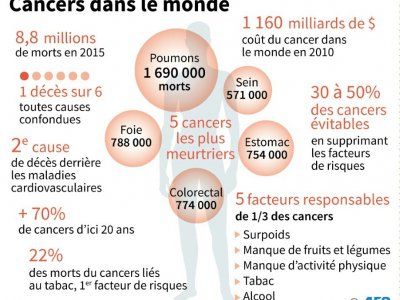 Cancers dans le monde - Simon MALFATTO [AFP]