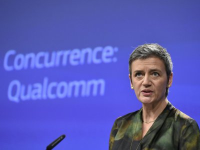 La commissaire à la Concurrence de la Commission européenne Margrethe Vestager à Bruxelles, le 24 janvier 2018 - JOHN THYS [AFP/Archives]