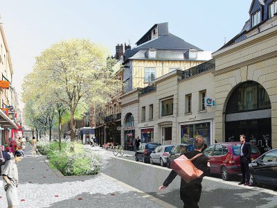 La rue Guillaume le Conquérant, qui relie la place du Vieux-Marché à la rue Jeanne d'Arc, va aussi être rénovée. - Agence CO2/Céline Orsingher