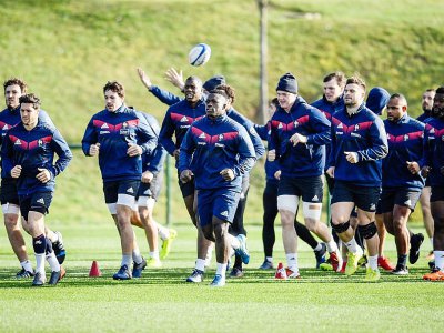 Les joueurs du XV de France à l'entraînement au centre du rugby de Marcoussis, le 2 février 2018 - Christophe SIMON [AFP/Archives]
