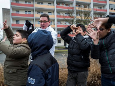 Sur les 350 enfants de l'école primaire Sigmund-Jähn dans l'est de l'Allemagne, 92 sont des réfugiés, dont 45 Syriens. Photo prise le 19 janvier 2018 - John MACDOUGALL [AFP]