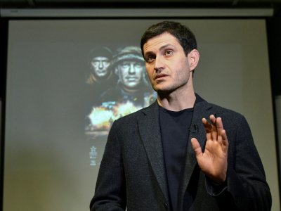 Le réalisateur du film "Cyborgs" Akhtem Seitablaïev lors de son entretien avec l'AFP le 29 décembre 2017 à Kiev - Genya SAVILOV [AFP]