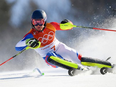 Alexis Pinturault lors du slalom du combiné, à Pyeongchang, le 13 février 2018 - JAVIER SORIANO [AFP]