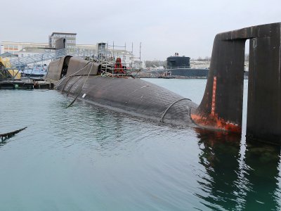 Au total, cinq anciens sous-marins lanceurs d'engin (SNLE) vont être déconstruits jusqu'en 2017. - Célia Caradec