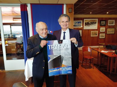 Remy Arca (gauche), président de Cunard France et Jean-Baptiste Gastinne (droite), président du Club croisière, présentaient mardi 20 février 2018 la transatlantique de 2019. - Gilles Anthoine