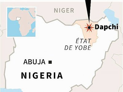 Carte de localisation de Dapchi, dans l'Etat de Yobe au Nigeria - Laurence CHU [AFP]