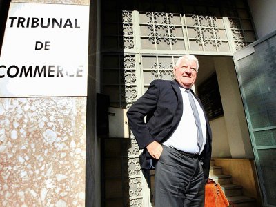 Le Fondateur et ex-patron de Spanghero, Laurent Spanghero, à son arrivée au Tribunal de Commerce de Perpignan le 4 juin  2014 - RAYMOND ROIG [AFP/Archives]