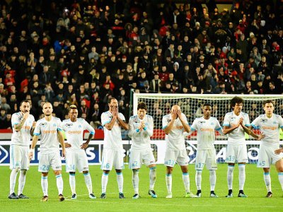 Les joueurs de Marseille après le match face à Rennes le 13 décembre 2017 - JEAN-FRANCOIS MONIER [AFP/Archives]