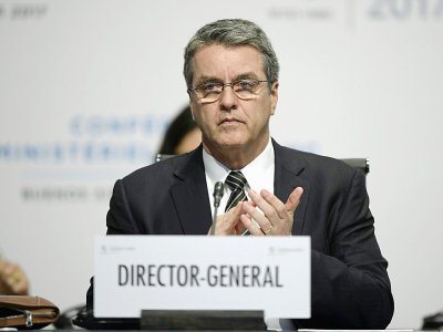 Le directeur général de l'OMC,  Roberto Azevedo, à Buenos Aires, Argentine, le 13 décembre 2017 - JUAN MABROMATA [AFP/Archives]